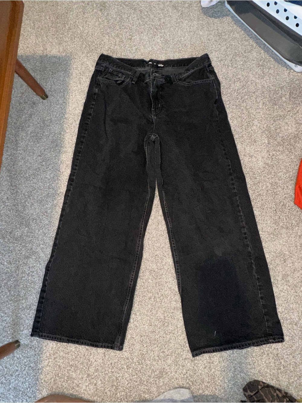 Old Navy Black Mid-Rise Wow Baggy Wide Leg Jeans
